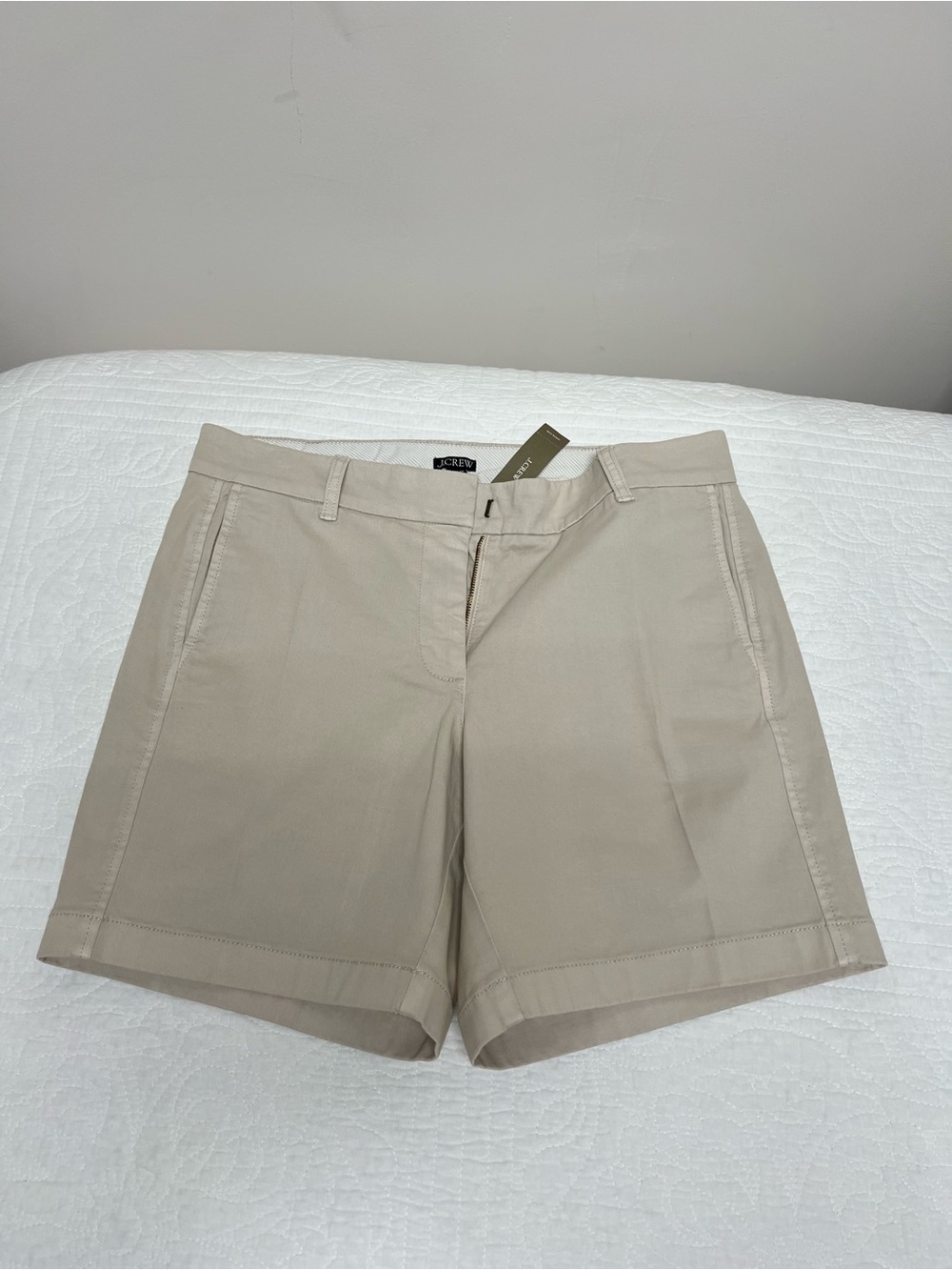 J.Crew Khaki Chino Shorts Stretch Cotton Size 8 NWT - Picture 3 of 16
